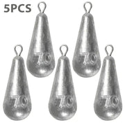 Teardrop Fishing Sinkers – Lead Weights for Bass (10 Sizes) by Habicare