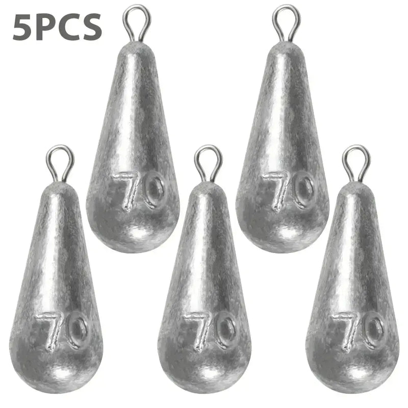 Teardrop Fishing Sinkers – Lead Weights for Bass (10 Sizes) by Habicare