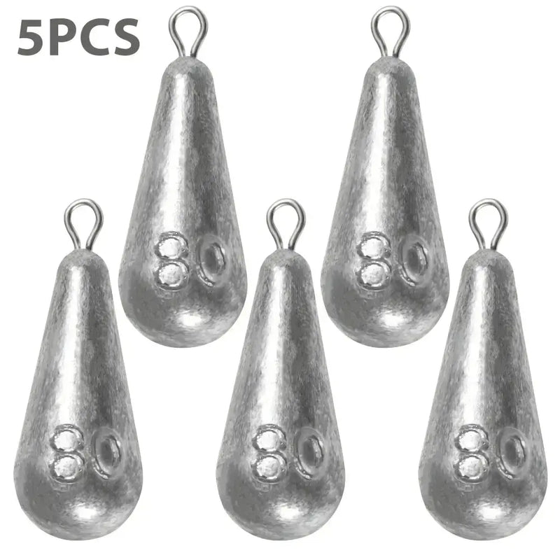 Teardrop Fishing Sinkers – Lead Weights for Bass (10 Sizes) by Habicare