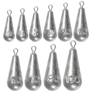Teardrop Fishing Sinkers – Lead Weights for Bass (10 Sizes) by Habicare
