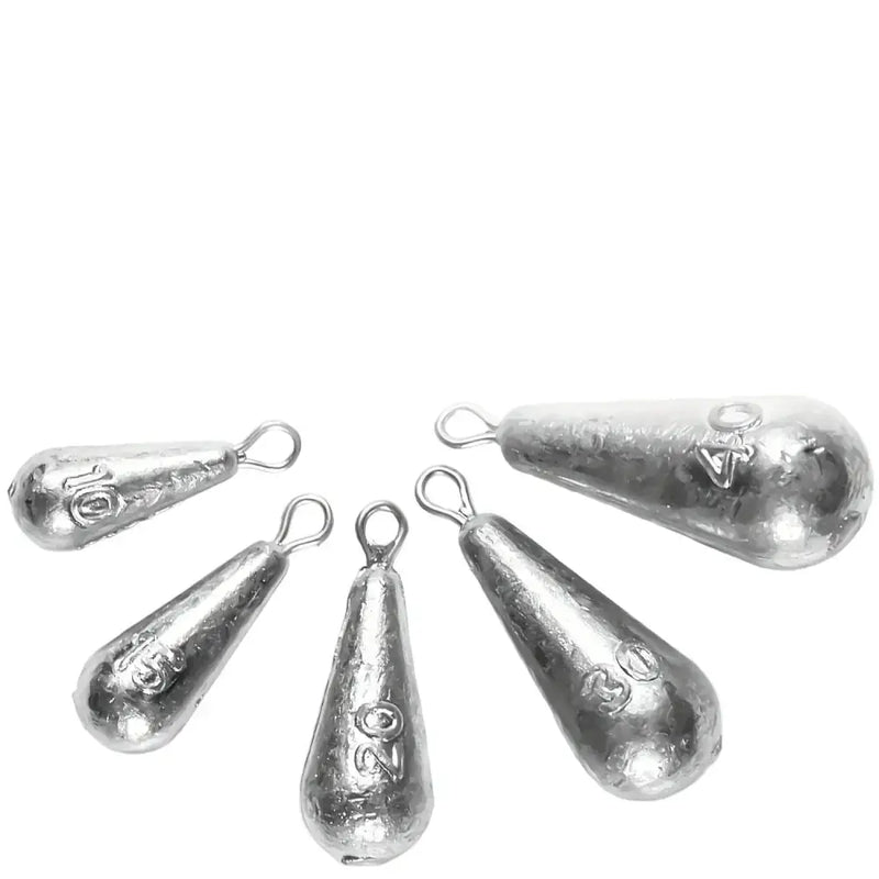 Teardrop Fishing Sinkers – Lead Weights for Bass (10 Sizes) by Habicare
