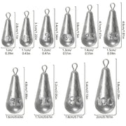 Teardrop Fishing Sinkers – Lead Weights for Bass (10 Sizes) by Habicare
