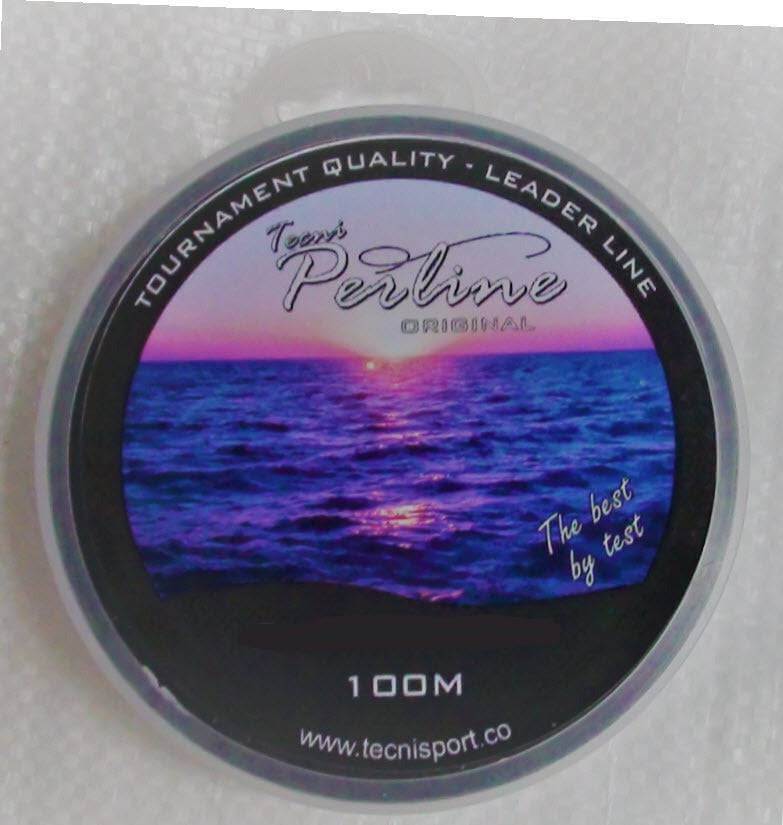 Perline Leader Clear x 100m spool showcasing tournament quality leader line and stunning ocean sunset.