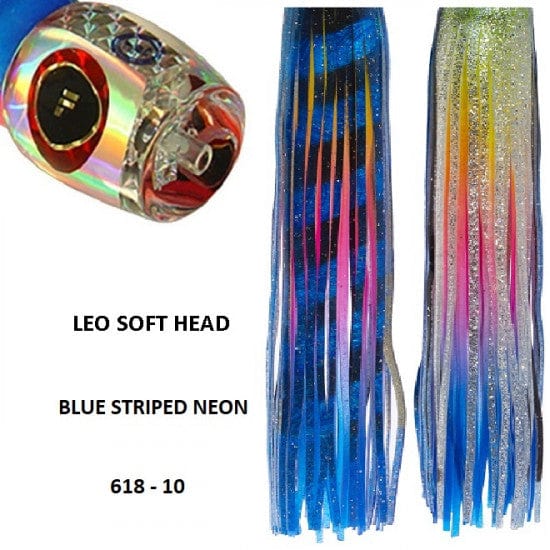 Tecni-Sport Soft Head Game Lure Blue Striped Neon Fronteira Leo Soft Head Game Lure