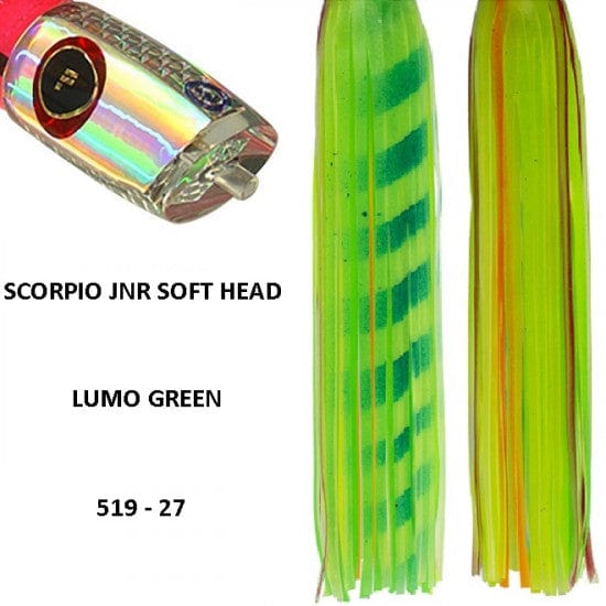Tecni-Sport Soft Head Game Lure Lumo Green Fronteira Scorpio Jnr Soft Head Game Lure