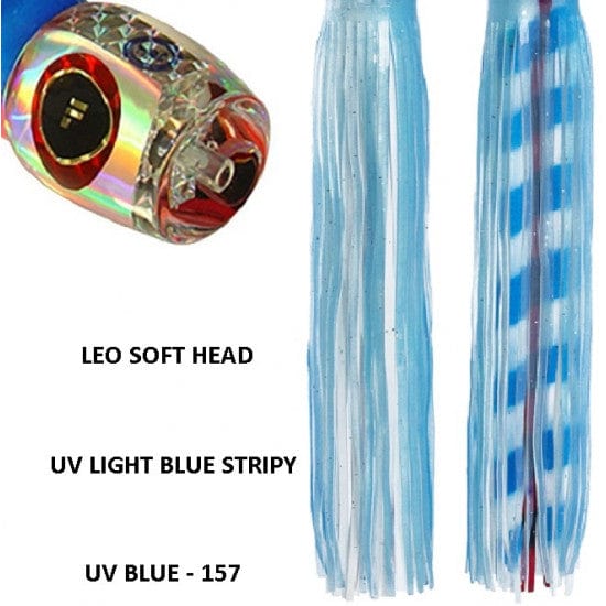 Tecni-Sport Soft Head Game Lure UV Light Blue Stripy Fronteira Leo Soft Head Game Lure