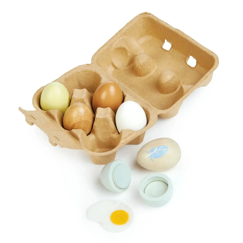 Wooden Eggs in Carton - Tender Leaf Toys | Play Food by Curious Moonbeam