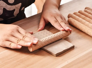 Textured Roller for Clay Pottery - Wood Embossed Rod Clay Pottery Sculpture Tools by Resin Art NZ