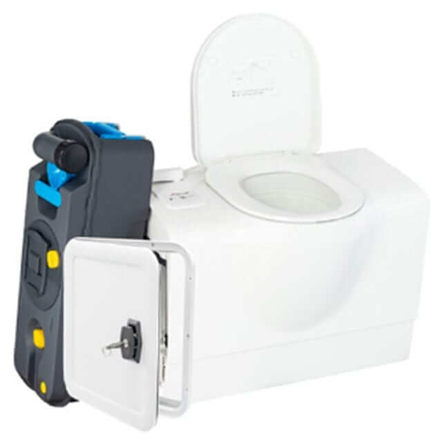 Thetford Bench Toilet C402C - Left Hand weight 8.8kg, compact RV toilet design with cassette system.
