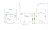 Thetford Bravura High Permanent Toilet dimensions diagram showcasing compact design and specifications.