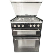 Spinflo K1500 Oven Grill Combo - In Store with 4 gas burners, two ovens, and hinged lid for optimal cooking.