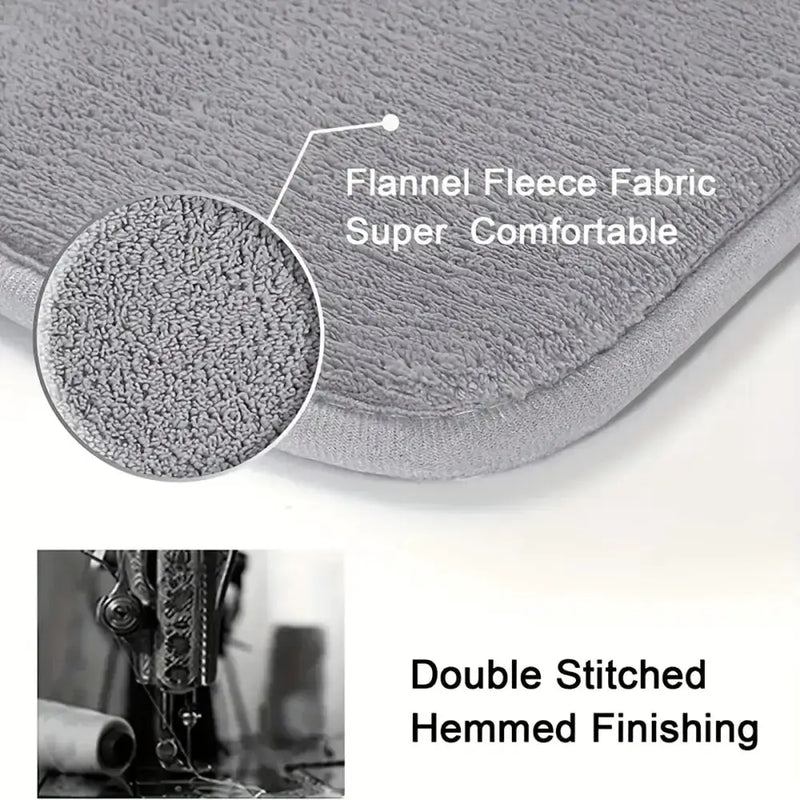 Thick Absorbent Bathroom Mat – Non-Slip Solid Colour Floor & Door Mat (5 colours available) by Habicare