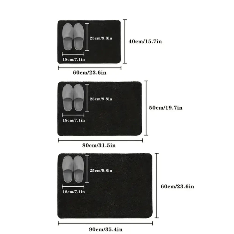 Thick Absorbent Bathroom Mat – Non-Slip Solid Colour Floor & Door Mat (5 colours available) by Habicare