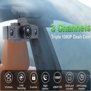 Three-Lens Car Camera with 24H Parking Monitor by Habicare