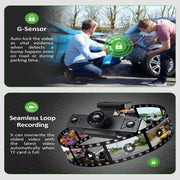 Three-Lens Car Camera with 24H Parking Monitor by Habicare