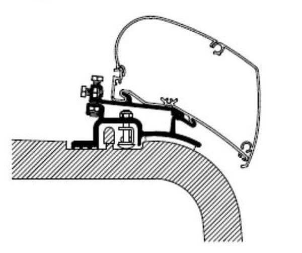 Bracket For Ducato/Jumper/Boxer <2006 - Series 6 Awnings installation diagram for Thule Omnistor 6200/6300.