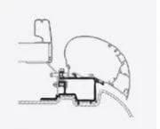 Bracket For Sprinter 2007+/ VW 2006-2016 - Series 6 Awnings assembly diagram for Thule Roof Awning Bracket.