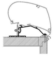 Awning Bracket For Dethleffs - Roof Mounted Awnings diagram showing installation on a caravan roof.