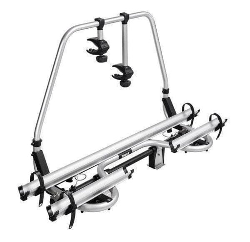 Thule Caravan Smart Bike Carrier designed for A-Frames with tilt functionality for easy access.