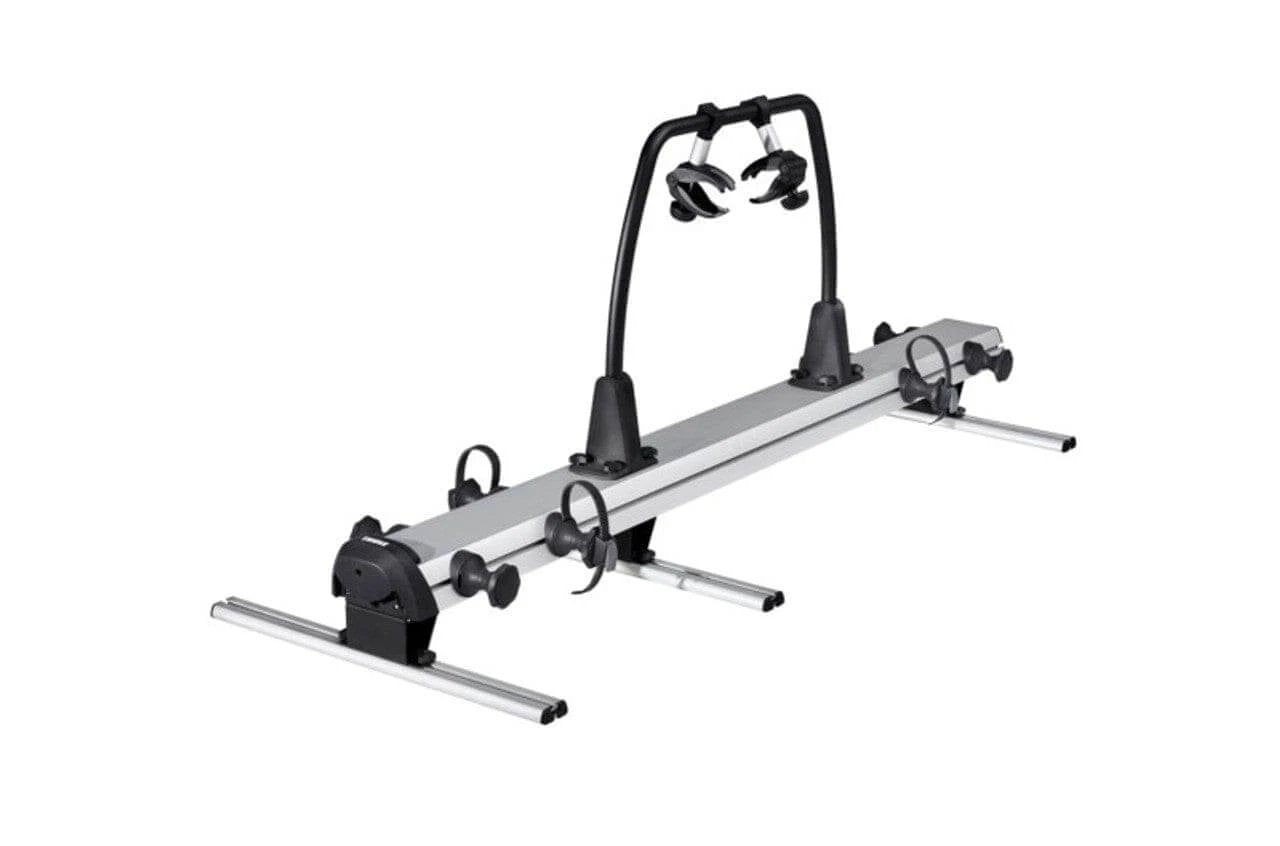 Thule VeloSlide Bike Rack load up to 2 e-bikes, designed for convenient and comfortable bike handling.