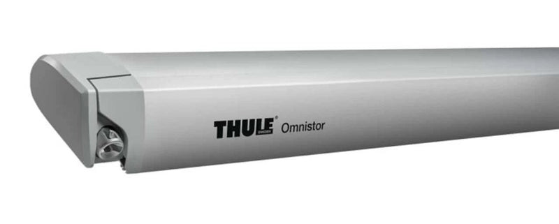 Thule 6300 Anodised Roof Mount Awning Mystic Grey - 3.50m close-up view of the awning's aluminum casing and mechanism.