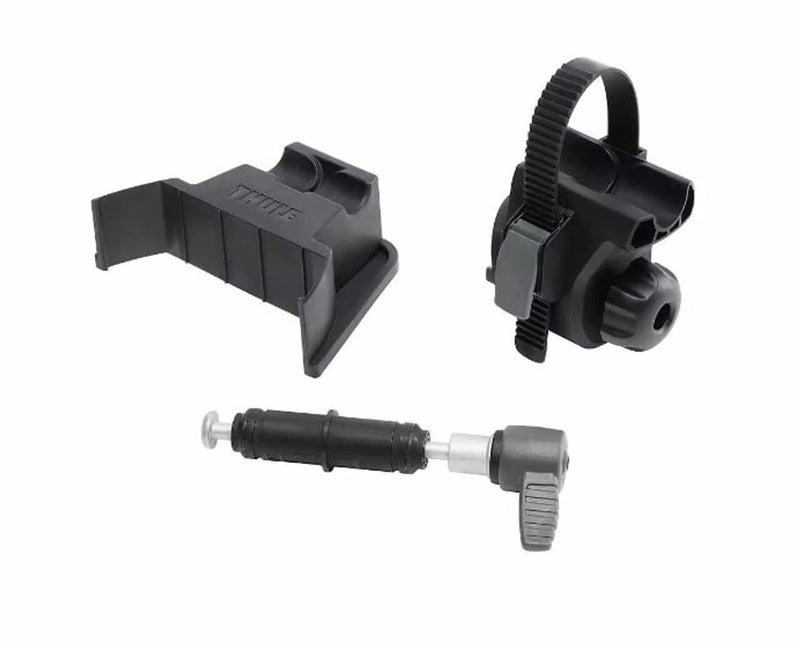 Thule VeloSlide Fork Mount Adapter - Quick Release components for bike storage in small garages.
