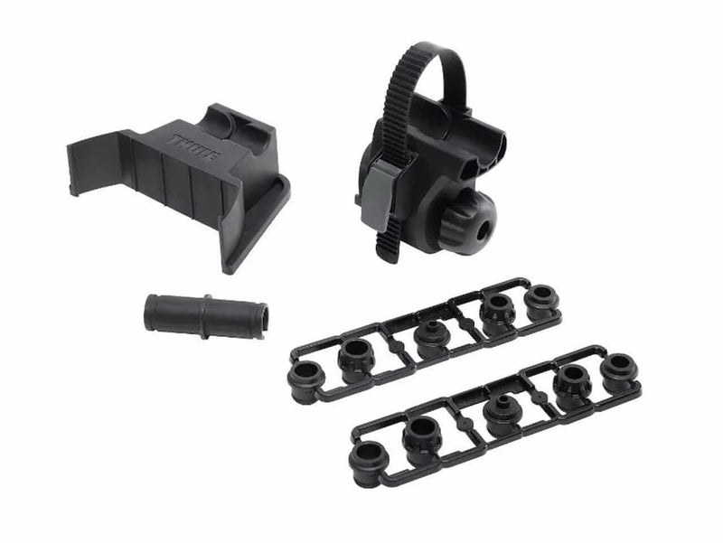 Thule VeloSlide Fork Mount Adapter - Thru Axle components including adapter kit parts for installation.