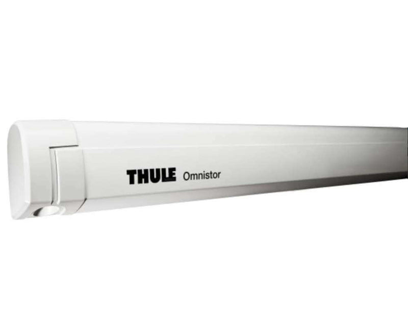 Thule 5200 Awning Mystic Grey - 4.0m roll with Omnistor branding, showcasing durable design for outdoor protection.