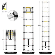 Ladder Telescopic Aluminium Extension Ladder 2.9m by Kiwi Grab