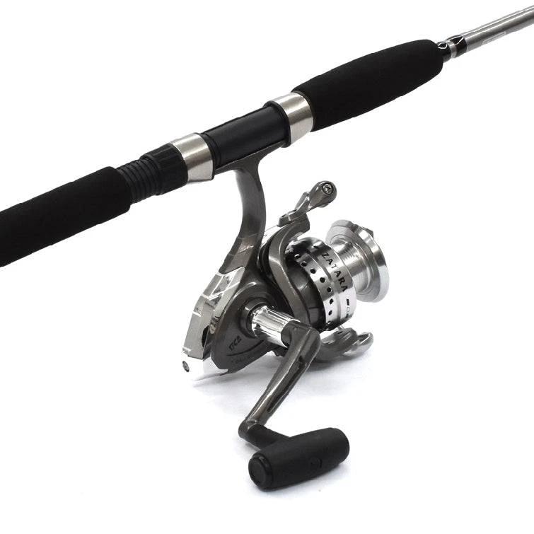 Tica Spin Combo Zatara-S 662 LBXT3000 Silver fishing rod and reel, perfect for long-range casting and fish fighting.