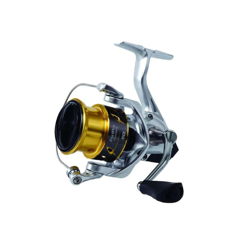 Tica PerfPro PR4000 Spin Fishing Reel with gold spool and sleek design, showcasing its durable and lightweight build.