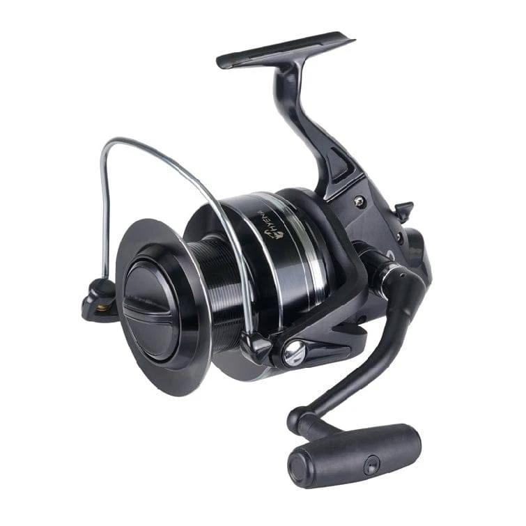 Tica Hyena HN100 8RRB 3.3:1 Surf Reel showcasing its sleek design and high-performance features.