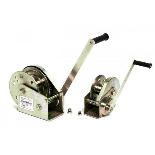 Winch Stainless OzBlok 600kg Lift - 1200kg Pull shown in compact design with automatic braking system.