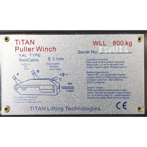 Titan Titan Steel Winches Titan AMG Winch-0.8TLift /1.25T Pull