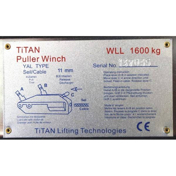 Titan Titan Steel Winches Titan AMG Winch-1.6TLift/2.5T Pull