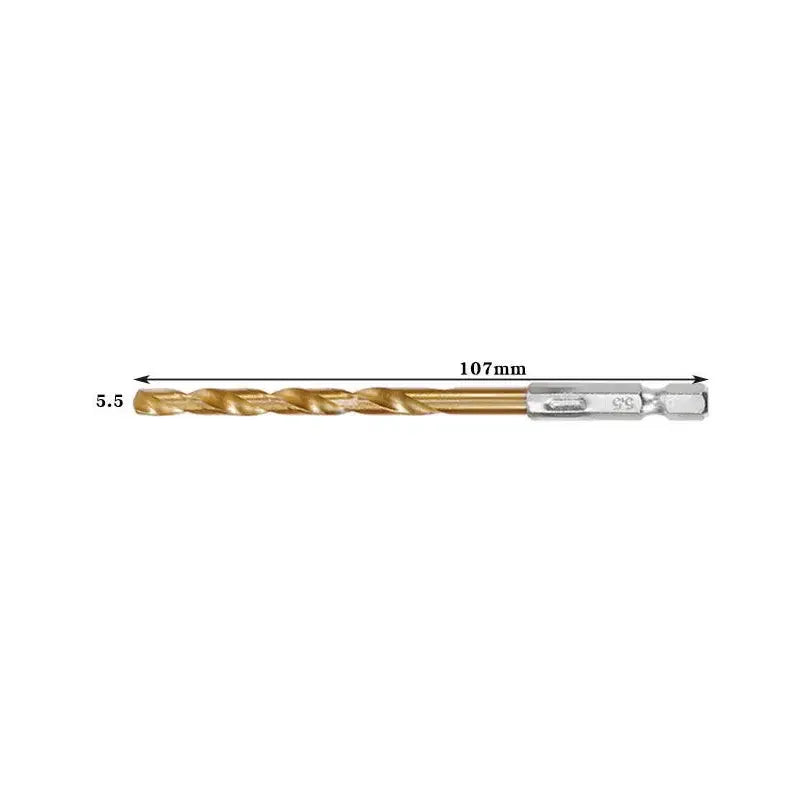 Titanium Twist Drill Bit Set – Hex Shank 1.5–6.5mm (available in single piece & all in one pack) by Habicare