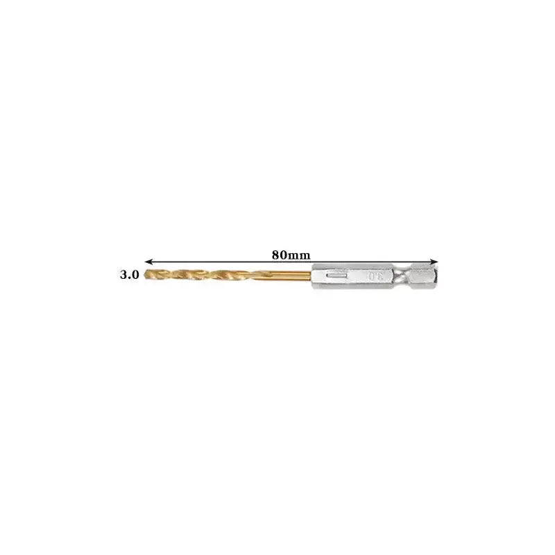 Titanium Twist Drill Bit Set – Hex Shank 1.5–6.5mm (available in single piece & all in one pack) by Habicare