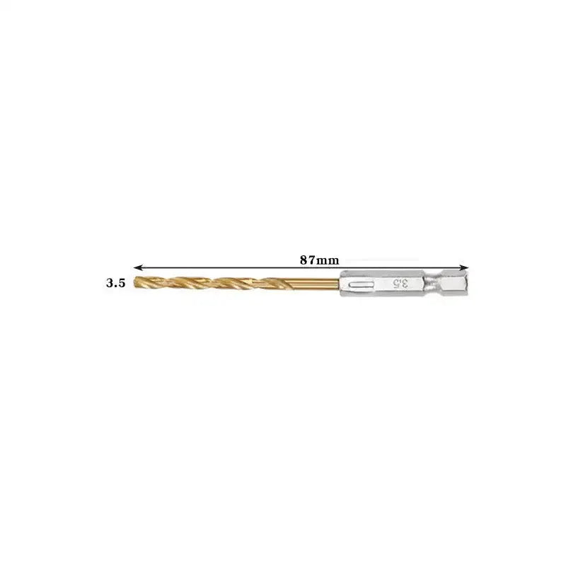 Titanium Twist Drill Bit Set – Hex Shank 1.5–6.5mm (available in single piece & all in one pack) by Habicare