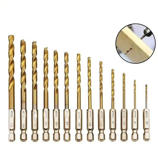 Titanium Twist Drill Bit Set – Hex Shank 1.5–6.5mm (available in single piece & all in one pack) by Habicare