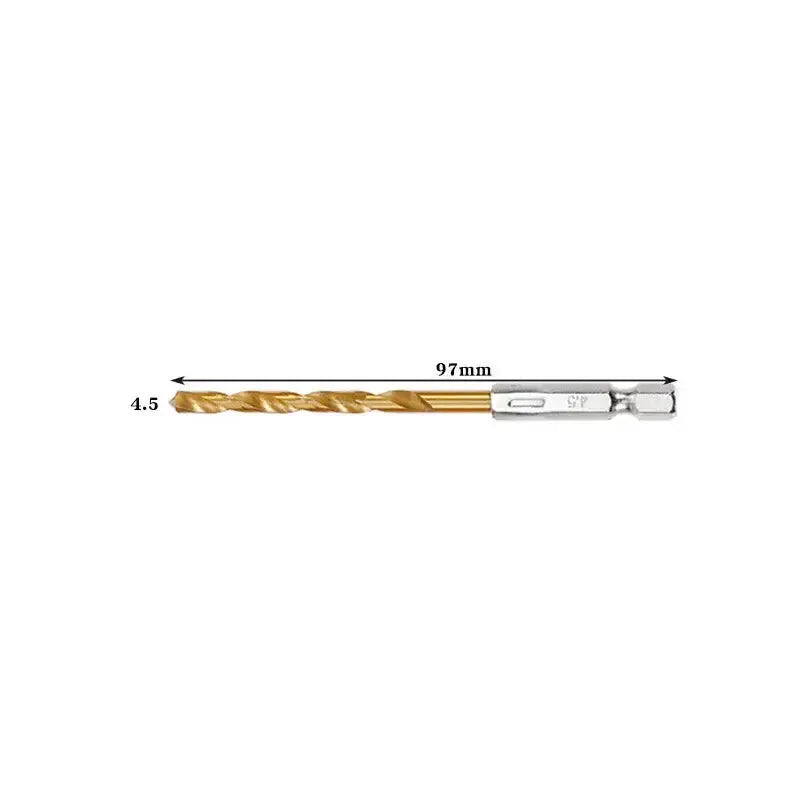 Titanium Twist Drill Bit Set – Hex Shank 1.5–6.5mm (available in single piece & all in one pack) by Habicare