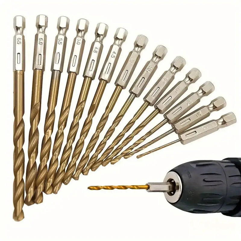 Titanium Twist Drill Bit Set – Hex Shank 1.5–6.5mm (available in single piece & all in one pack) by Habicare