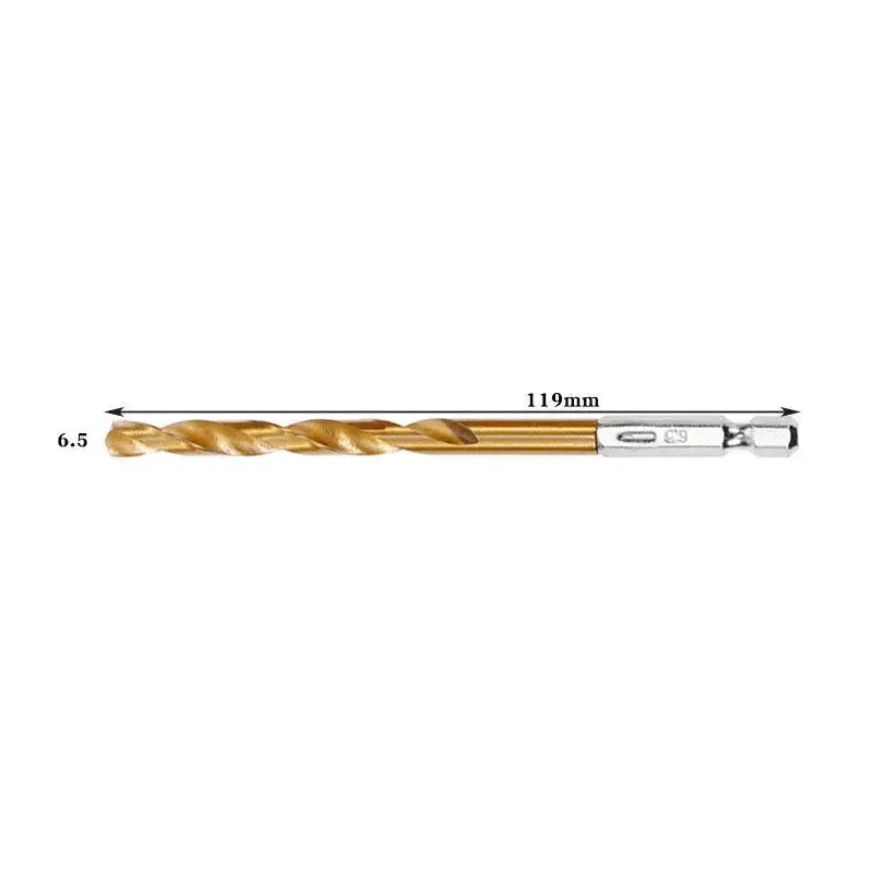 Titanium Twist Drill Bit Set – Hex Shank 1.5–6.5mm (available in single piece & all in one pack) by Habicare
