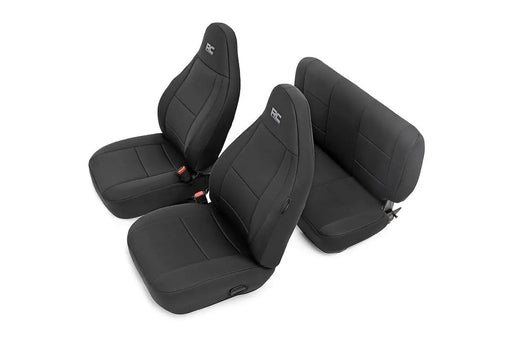 Seat Covers Front and Rear Jeep Wrangler TJ 4WD (1997-2002) by Magwarehouse.com