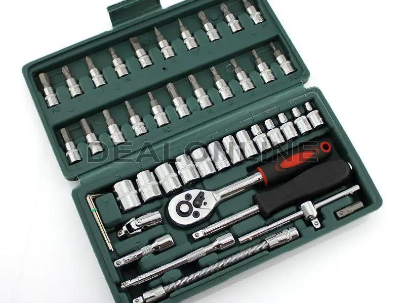46-Piece Screwdriver Drive Socket & Bit Combination Auto Repairing & Household by dealonline.co.nz