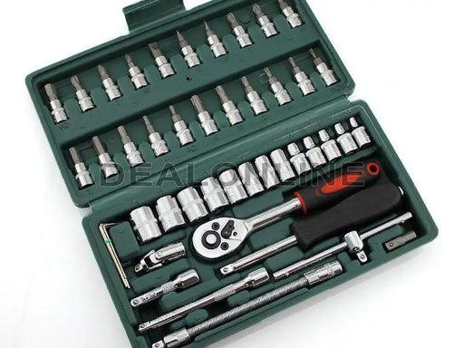 46-Piece Screwdriver Drive Socket & Bit Combination Auto Repairing & Household by dealonline.co.nz