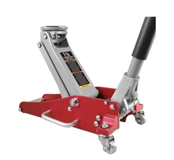 Torin - Big Red Aluminium Steel Garage Floor Jack 1.5 Ton with dual pump pistons and low profile design