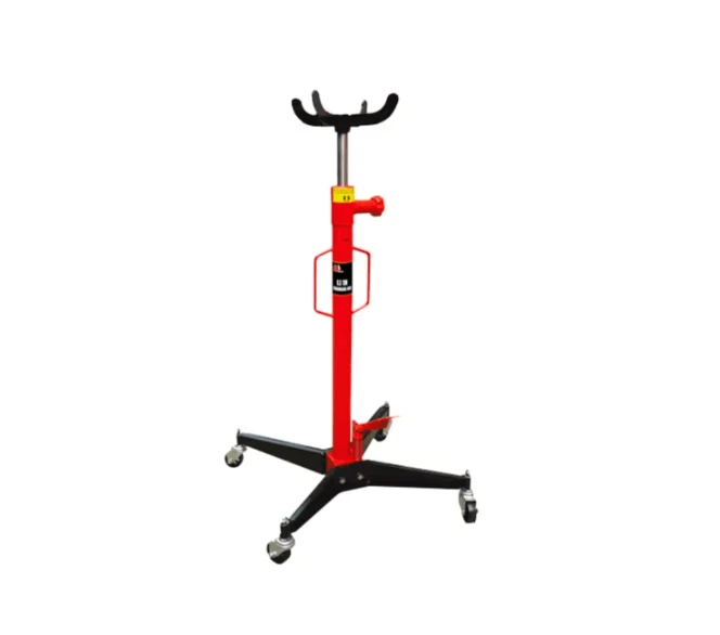 Torin - Big Red Transmission Jack 0.5 Ton with foot pump, maneuverable design on castors.