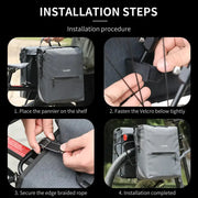 Habicare 28L Waterproof Bicycle Rear Seat Pannier Bag 28L Waterproof Bicycle Rear Seat Pannier Bag