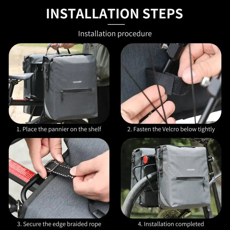 Habicare 28L Waterproof Bicycle Rear Seat Pannier Bag 28L Waterproof Bicycle Rear Seat Pannier Bag