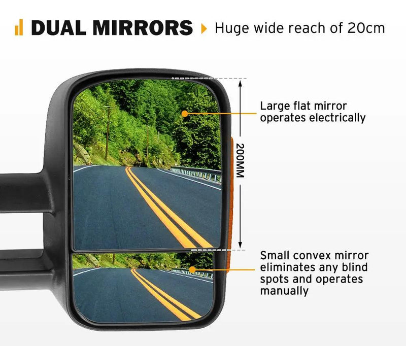 Towing Mirrors for Nissan Pathfinder MY 2003-2013 Black by salelink.co.nz